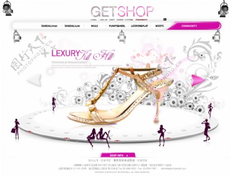 时尚女鞋韩国网站模版整站PSD源文件