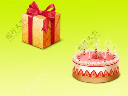 生日蛋糕和礼物