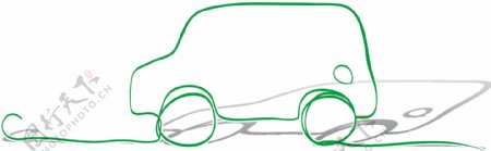 绿色环保类展板素材手绘汽车