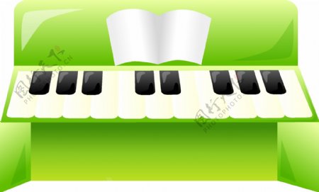 印花矢量图色彩绿色青色钢琴免费素材