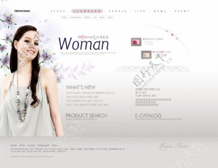 时尚女性网站页面布局设计PS