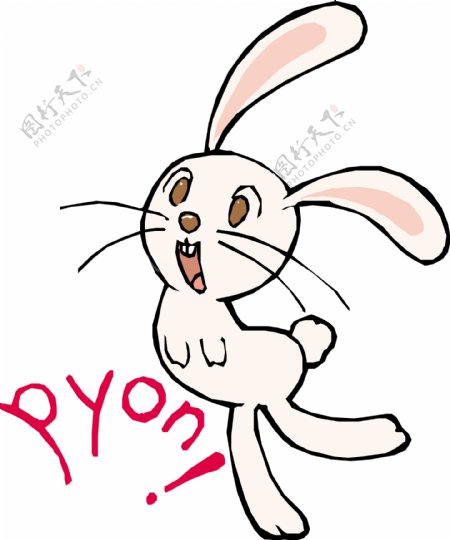 印花矢量图动物兔子可爱卡通白色免费素材