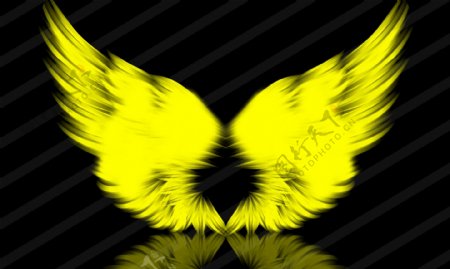 翅膀黄色背景图片