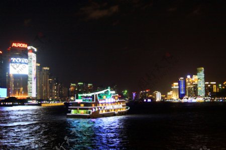 黄浦江畔夜景图片