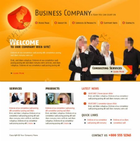 活力商务企业网站设计psd模板