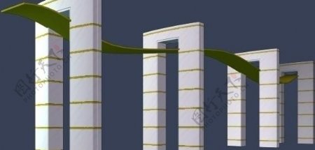 廊架max建筑模型图片