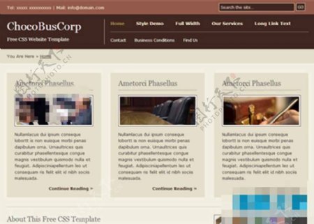 棕色纯净的企业网页模板下载