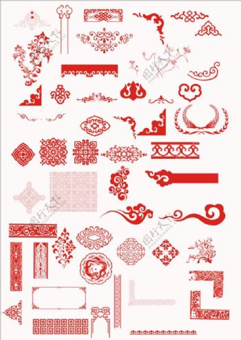 中国传统古典花纹psd分层素材