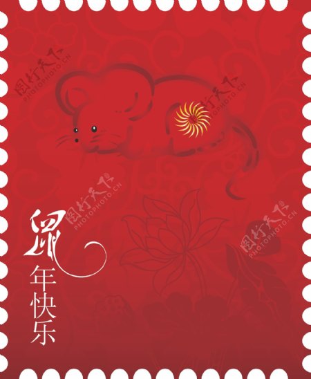 2008新年春节喜庆鼠矢量图07