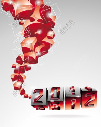 2012年字体图形背景设计04矢量素材