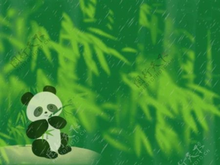 熊猫竹子PPT素材下载