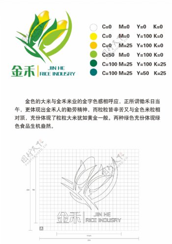 金禾米业标志设计稿图片
