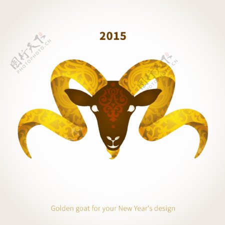 2015年金色羊头背景