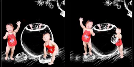 儿童模板儿童摄影模板机智小英雄小宝宝婴儿红肚兜天真可爱psd分层素材源文件