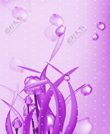 抽象花瓣紫色浪漫移门图