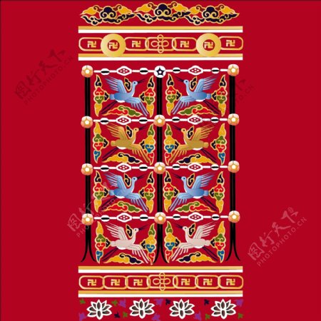 吉祥中国古典花纹矢量起重机