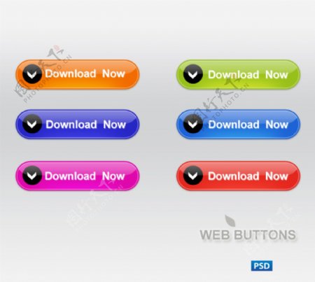 六色网页下载图标PSD分层素