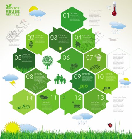 绿色环保信息图表图片