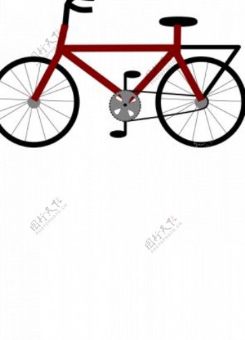 一辆红色的自行车插画矢量