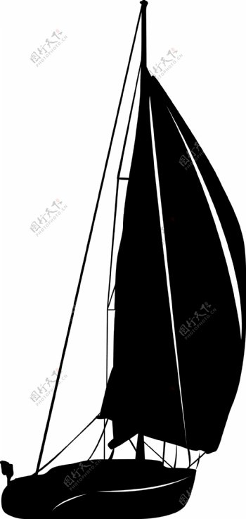 印花矢量图交通帆船色彩黑色免费素材