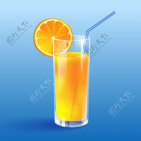 橙汁饮料矢量素材