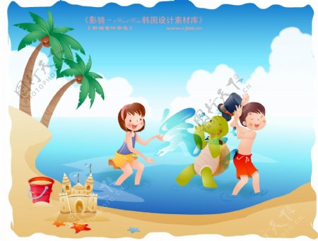 快乐署假生活假日生活卡通人物矢量素材矢量图片HanMaker韩国设计素材库