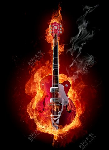 高清吉他燃烧图