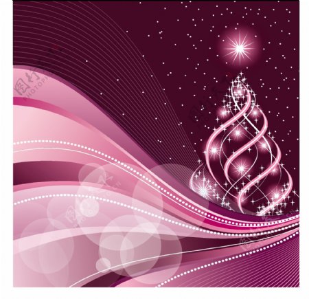 粉色浪漫圣诞海报矢量素材