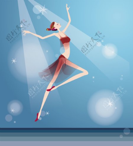 韩国芭蕾女孩矢量图06