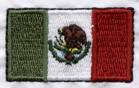 绣花墨西哥国旗蓝色白色免费素材