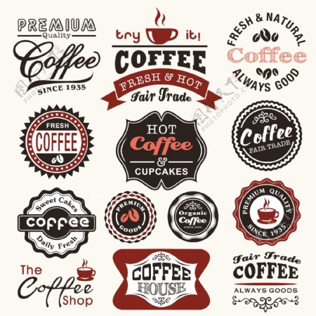咖啡标签矢量素材图片