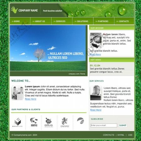 绿色自然风格公司网站