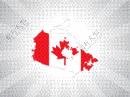 射线背景的加拿大地图