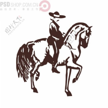 骑马图案矢量logo
