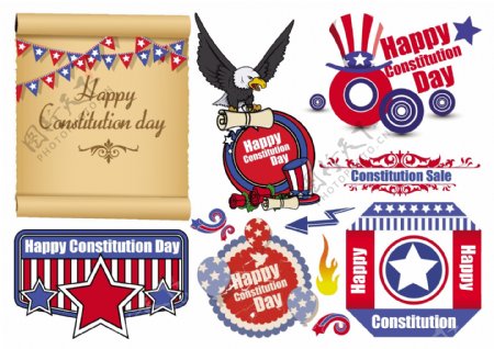 美国国旗的宪法日爱国主题的设计背景