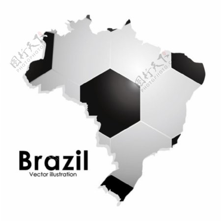 巴西足球海报矢量素材