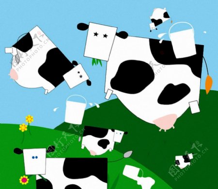 位图抽象动物奶牛牛色彩免费素材