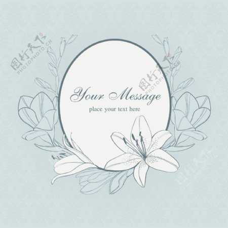 淡雅花卉背景卡片