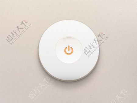 电源开关按钮的白色圆形