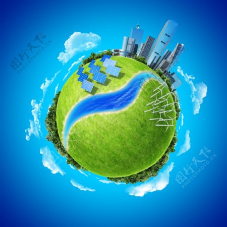 绿色环保地球图片