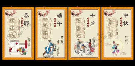 中国风传统节日展板PSD素材