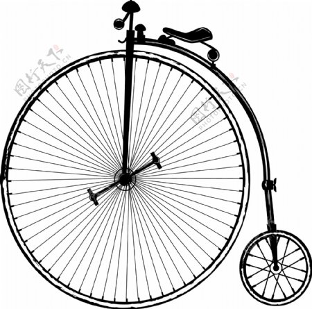 旧货大轮自行车的矢量图形