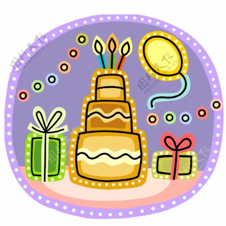 印花矢量图婴童童装生日蛋糕气球免费素材