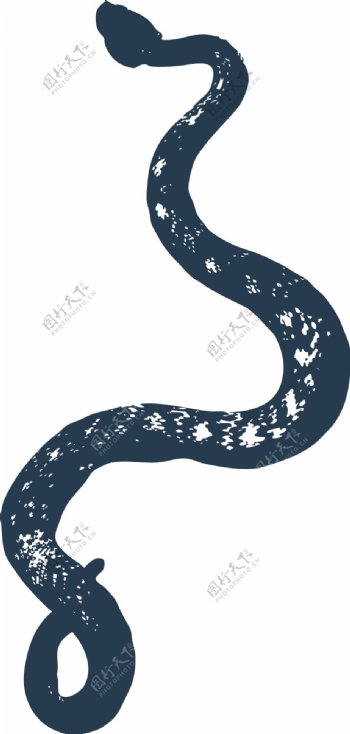 印花矢量图动物蛇色彩黑色免费素材