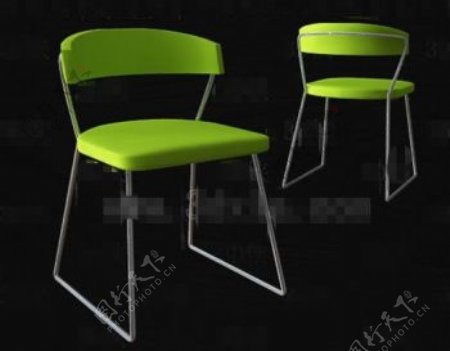 明亮的绿色时尚简约的椅子