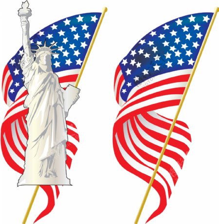 自由女神美国国旗图片