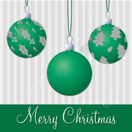 正式的绿色和银色的矢量格式的圣诞卡