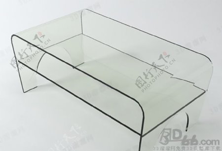 3D玻璃茶几模型
