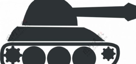 黑色陆军坦克矢量图标