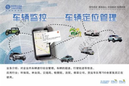 中国移动车辆监控系统宣传海报